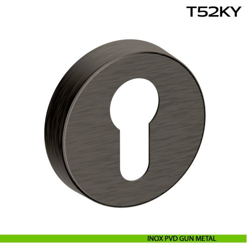 Bocchetta foro yale tonda T52 Reguitti Inox pvd gun metal