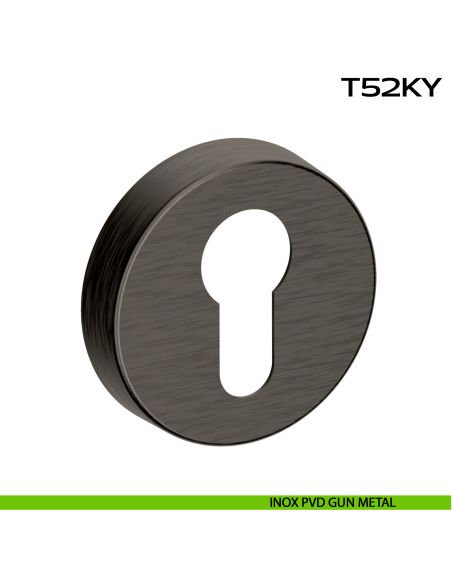 Bocchetta foro yale tonda T52 Reguitti Inox pvd gun metal