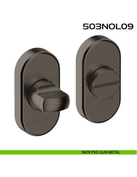 Nottolino WC ovale in acciaio 503NOL09 Reguitti Inox acciaio PVD gun metal