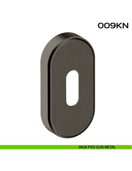 Bocchetta foro chiave ovale 009 Reguitti Inox PVD gun metal