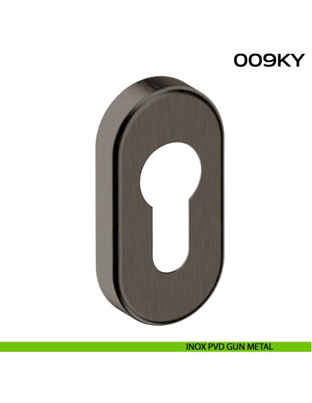 Bocchetta foro yale ovale 009 Reguitti Inox PVD gun metal