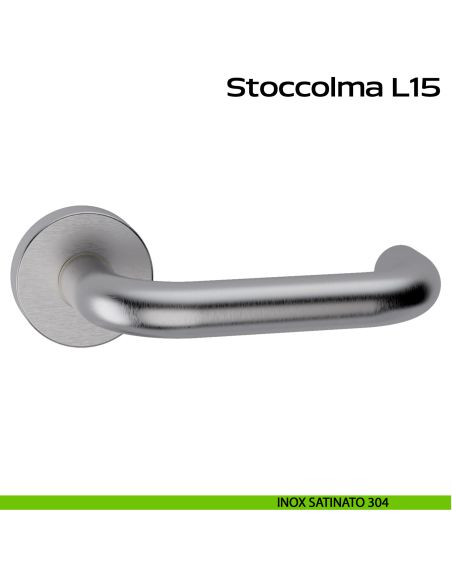 Maniglia in acciaio per porta Stoccolma L15 Reguitti Inox - inox satinato 304