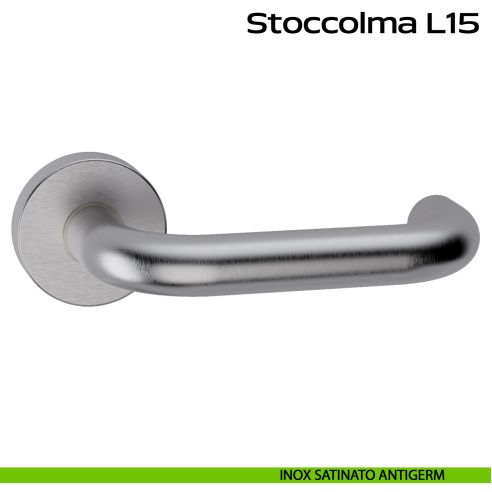 Maniglia in acciaio per porta Stoccolma L15 Reguitti Inox - inox satinato antigerm