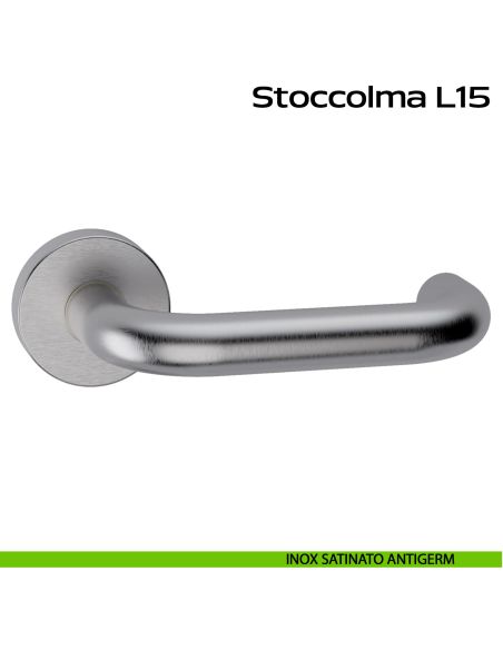 Maniglia in acciaio per porta Stoccolma L15 Reguitti Inox - inox satinato antigerm