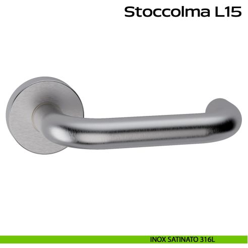 Maniglia in acciaio per porta Stoccolma L15 Reguitti Inox - inox satinato 316L
