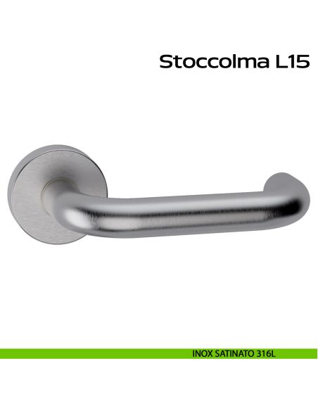 Maniglia in acciaio per porta Stoccolma L15 Reguitti Inox - inox satinato 316L