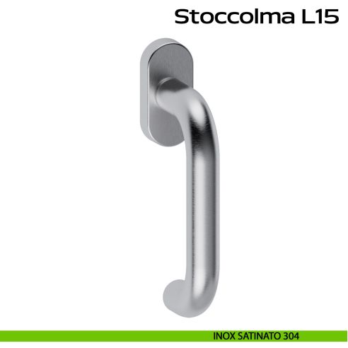 Maniglia in acciaio per finestra DK Stoccolma L15 Reguitti Inox - inox satinato 304