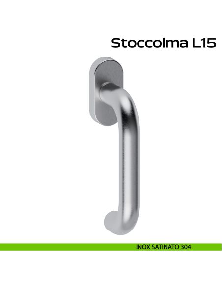 Maniglia in acciaio per finestra DK Stoccolma L15 Reguitti Inox - inox satinato 304
