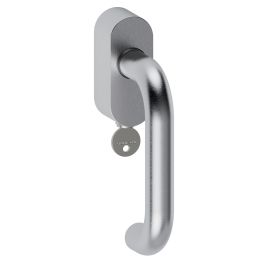Maniglia in acciaio per finestra DK con chiave Stoccolma L15 Reguitti Inox