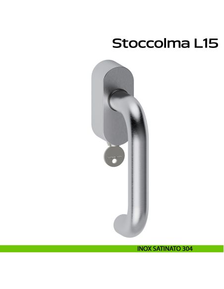 Maniglia in acciaio per finestra DK con funzione TBT Stoccolma L15 Reguitti Inox - inox satinato 304