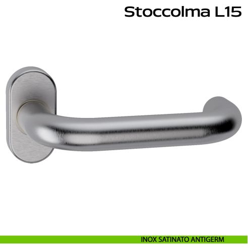 Maniglia in acciaio per porta Stoccolma Oval L15 Reguitti Inox - inox satinato ANTIGERM