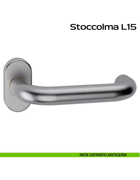 Maniglia in acciaio per porta Stoccolma Oval L15 Reguitti Inox - inox satinato ANTIGERM
