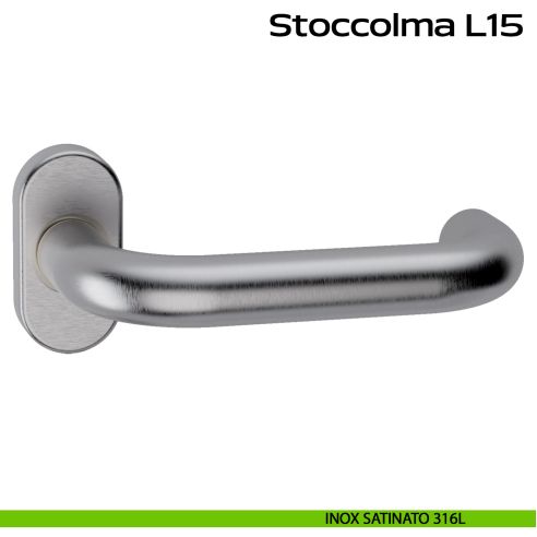 Maniglia in acciaio per porta Stoccolma Oval L15 Reguitti Inox - inox satinato 316L