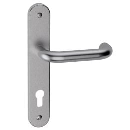 Maniglia in acciaio per porta Stoccolma Oval L15 Reguitti Inox con placca foro patent 2