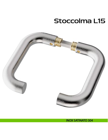 Maniglia in acciaio Stoccolma Oval L15 Reguitti Inox senza rosette - inox satinato 304