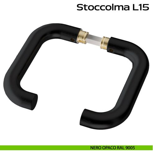 Maniglia in acciaio Stoccolma Oval L15 Reguitti Inox senza rosette - nero opaco RAL 9005