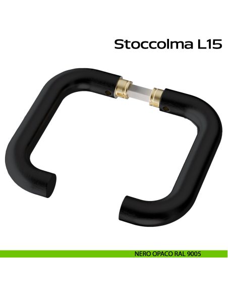 Maniglia in acciaio Stoccolma Oval L15 Reguitti Inox senza rosette - nero opaco RAL 9005