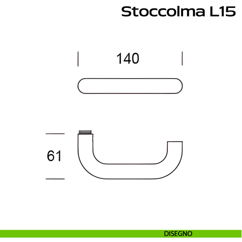 Maniglia in acciaio Stoccolma Oval L15 Reguitti Inox senza rosette disegno