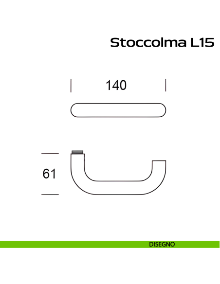 Maniglia in acciaio Stoccolma Oval L15 Reguitti Inox senza rosette disegno