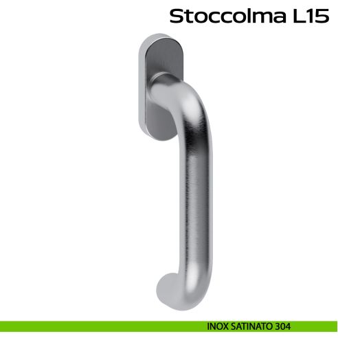 Maniglia in acciaio per finestra DK Stoccolma Oval L15 Reguitti Inox - inox satinato 304