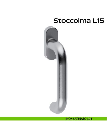 Maniglia in acciaio per finestra DK Stoccolma Oval L15 Reguitti Inox - inox satinato 304