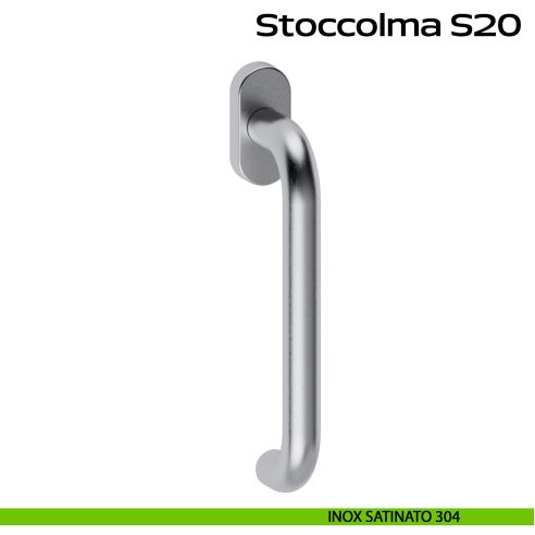 Maniglia in acciaio per finestra DK Stoccolma 200 Reguitti Inox - inox satinato 304