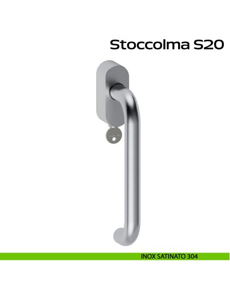 Maniglia in acciaio per finestra DK con funzione TBT Stoccolma 200 Reguitti Inox - inox satinato 304