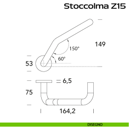 Maniglia in acciaio Stoccolma Z15 Reguitti Inox su rosetta 2