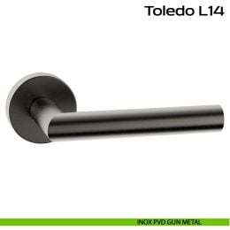 Maniglia in acciaio per porta Toledo L14 Reguitti Inox rosetta tonda 2