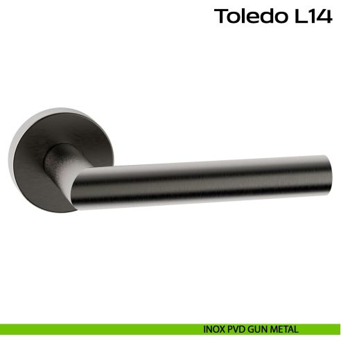 Maniglia in acciaio per porta Toledo L14 Reguitti Inox rosetta tonda
