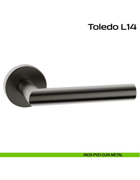 Maniglia in acciaio per porta Toledo L14 Reguitti Inox rosetta tonda