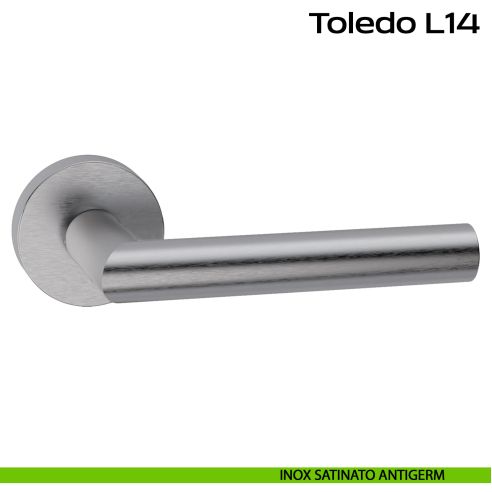 Maniglia in acciaio per porta Toledo L14 Reguitti Inox rosetta tonda