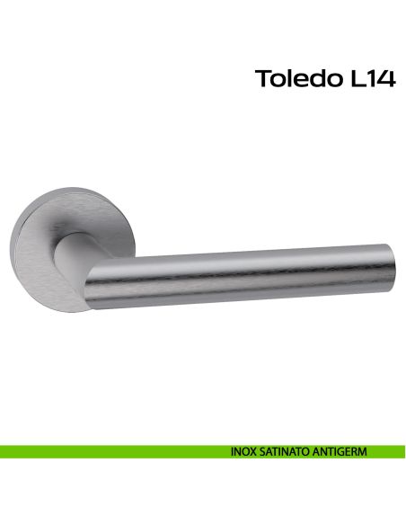Maniglia in acciaio per porta Toledo L14 Reguitti Inox rosetta tonda