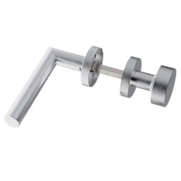 Maniglia in acciaio Toledo L14 e pomolo fisso 2Q1 Reguitti Inox rosetta tonda