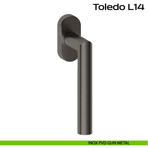 Maniglia in acciaio DK per finestra Toledo L14 Reguitti Inox - inox PVD gun metal
