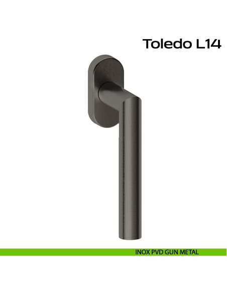 Maniglia in acciaio DK per finestra Toledo L14 Reguitti Inox - inox PVD gun metal