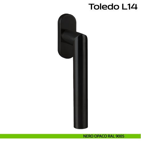 Maniglia in acciaio DK per finestra Toledo L14 Reguitti Inox - nero opaco RAL 9005