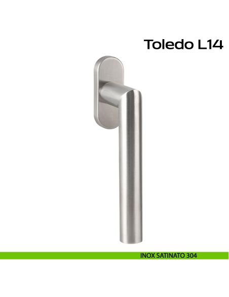 Maniglia in acciaio per finestra DK Toledo L14 Reguitti Inox - inox satinato 304
