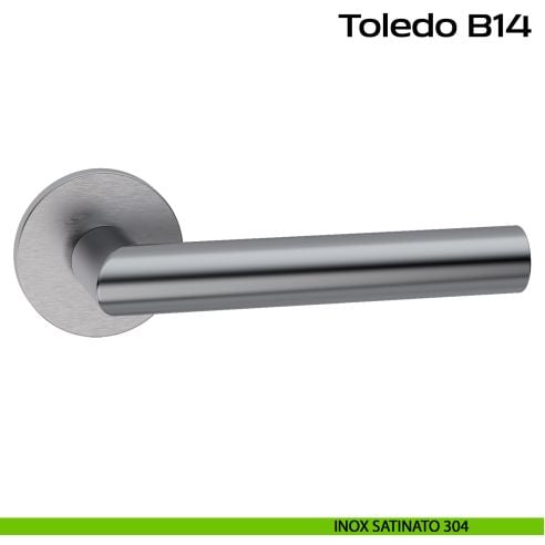 Maniglia ribassata in acciaio per porta Toledo B B14 Reguitti Inox - inox satinato 304