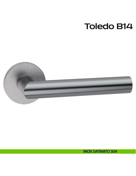 Maniglia ribassata in acciaio per porta Toledo B B14 Reguitti Inox - inox satinato 304