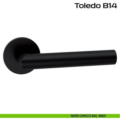 Maniglia ribassata in acciaio per porta Toledo B B14 Reguitti Inox - nero opaco RAL 9005