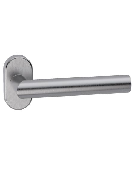 Maniglia ribassata in acciaio per porta Toledo B B14 Reguitti Inox rosetta ovale