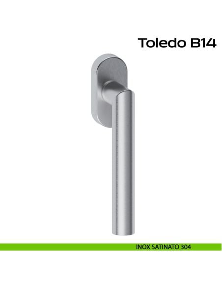 Maniglia ribassata in acciaio per finestra DK Toledo B B14 Reguitti Inox - inox satinato 304