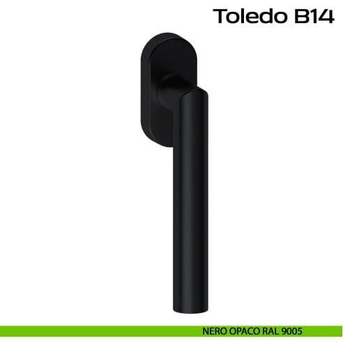 Maniglia ribassata in acciaio per finestra DK Toledo B B14 Reguitti Inox - nero opaco RAL 9005