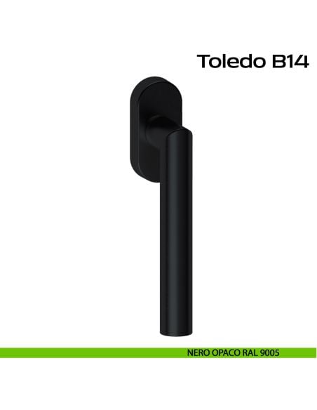 Maniglia ribassata in acciaio per finestra DK Toledo B B14 Reguitti Inox - nero opaco RAL 9005
