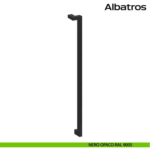 Maniglione in acciaio per porta Albatros Reguitti Inox zancato - nero opaco RAL 9005