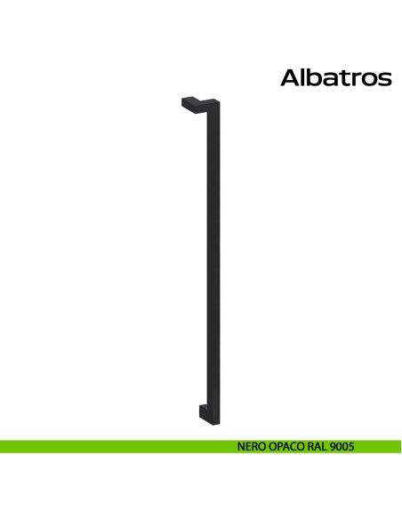 Maniglione in acciaio per porta Albatros Reguitti Inox zancato - nero opaco RAL 9005