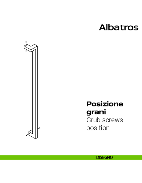Maniglione in acciaio per porta Albatros Reguitti Inox zancato disegno
