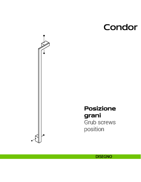 Maniglione in acciaio per porta Condor Reguitti Inox zancato disegno