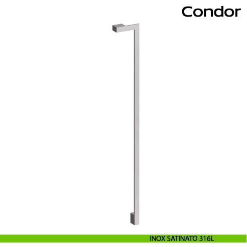 Maniglione in acciaio per porta Condor Reguitti Inox zancato - inox satinato 316L